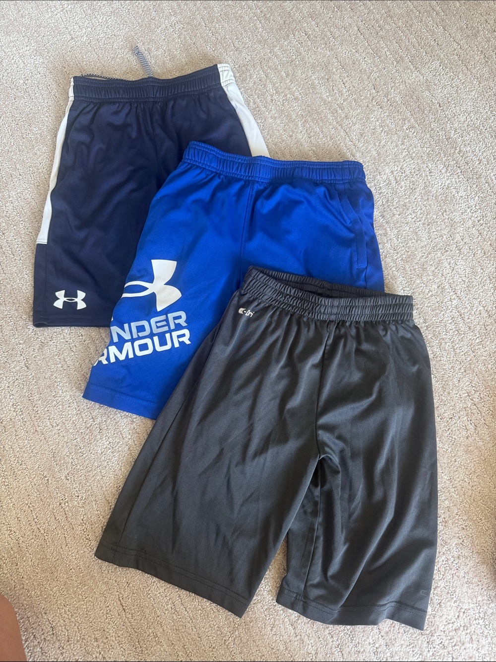 Under Armour Blue, Black & Navy Athletic Shorts Trio